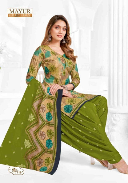 ख़ुशी वॉल्यूम 77 मयूर क्रिएशन कॉटन ड्रेस मटीरियल निर्यातक