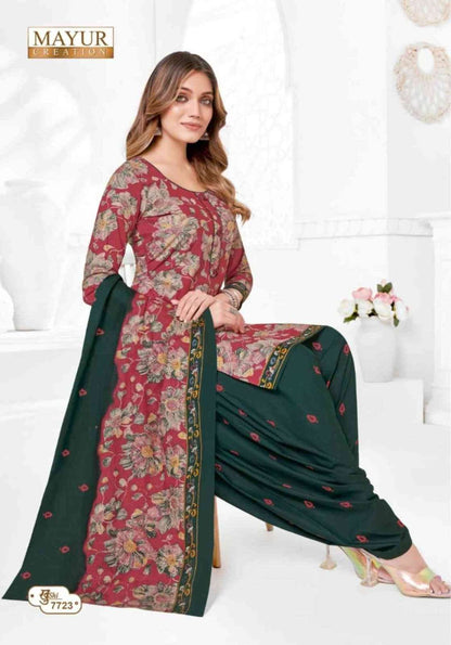 ख़ुशी वॉल्यूम 77 मयूर क्रिएशन कॉटन ड्रेस मटीरियल निर्यातक