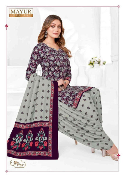 ख़ुशी वॉल्यूम 77 मयूर क्रिएशन कॉटन ड्रेस मटीरियल निर्यातक