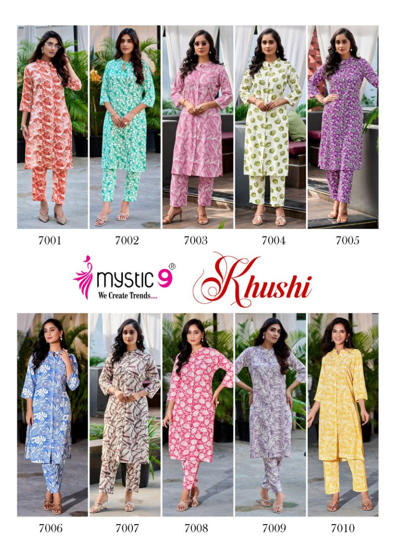 Khushi Vol 7 Mystic 9 Viscose Co Ord Set Wholesaler India
