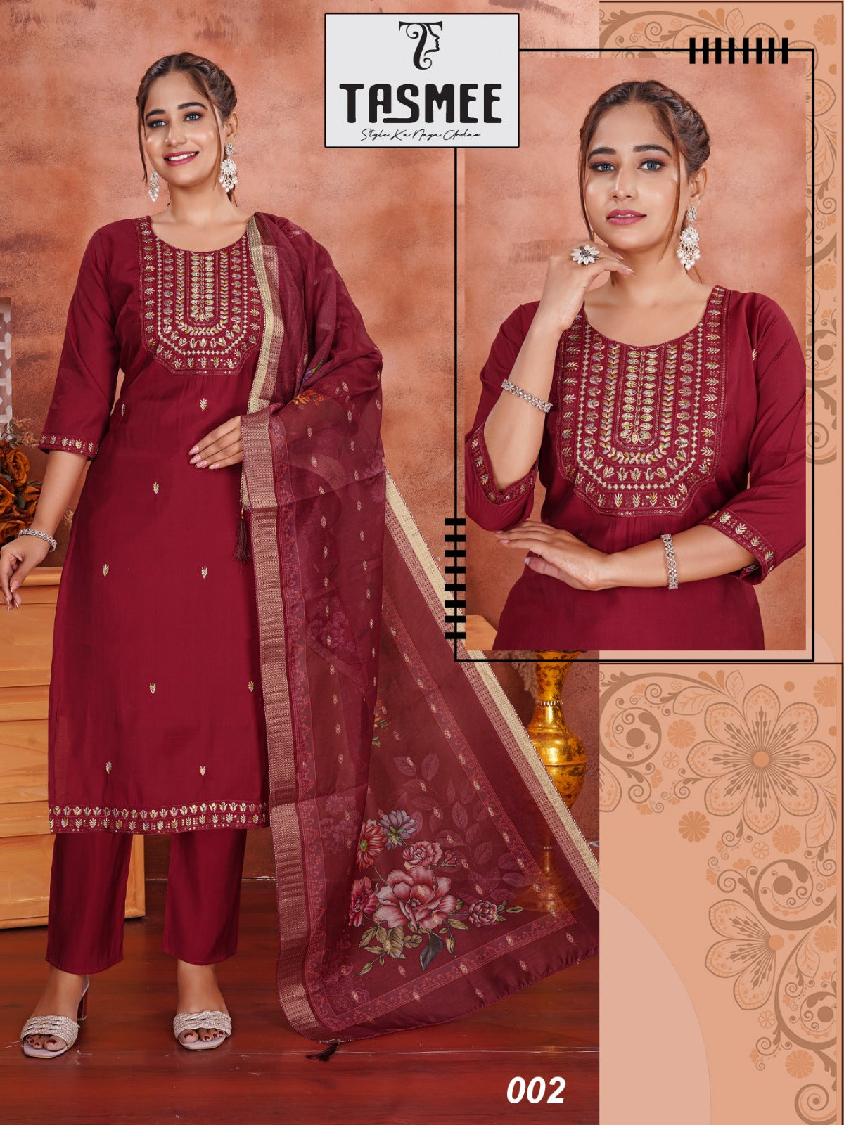 Khushi Vol 7 Tasmee Roman Silk Readymade Pant Style Suits Wholesale Rate