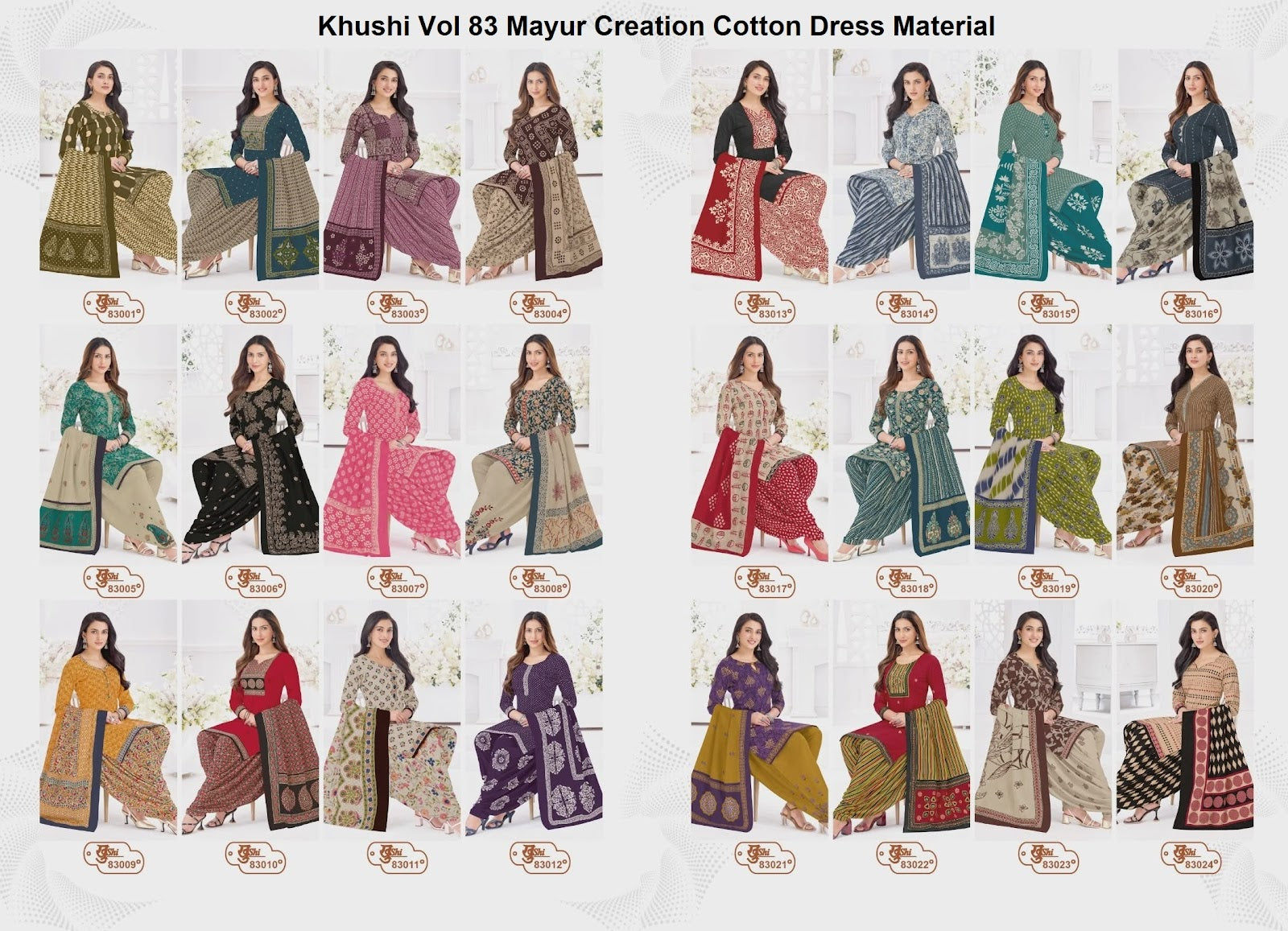 Khushi Vol 83 Mayur Creation Cotton Dress Material Wholesale Price
