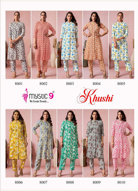 Khushi Vol 8 Mystic 9 Viscose Co Ord Set Wholesaler