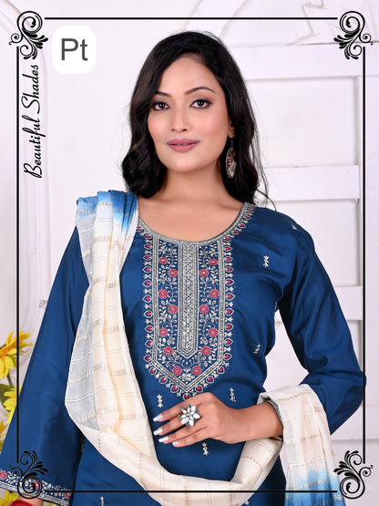 Khushi Vol 8 Pt Roman Silk Readymade Pant Style Suits Manufacturer