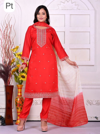 Khushi Vol 8 Pt Roman Silk Readymade Pant Style Suits Manufacturer