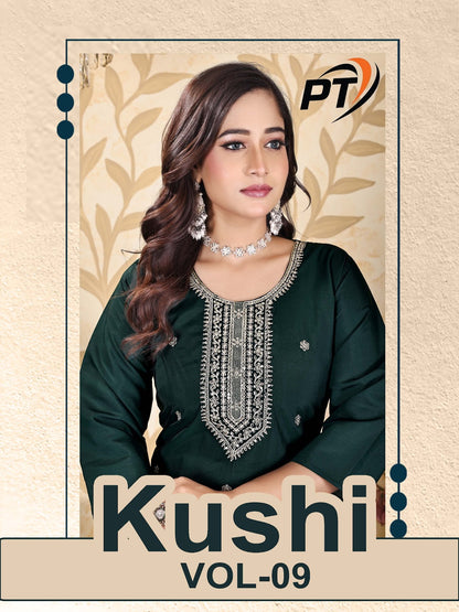 Khushi Vol 9 Pt Roman Silk Readymade Pant Style Suits Supplier India