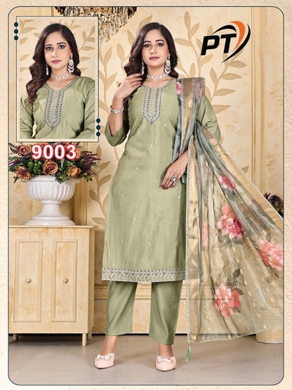 Khushi Vol 9 Pt Roman Silk Readymade Pant Style Suits Supplier India