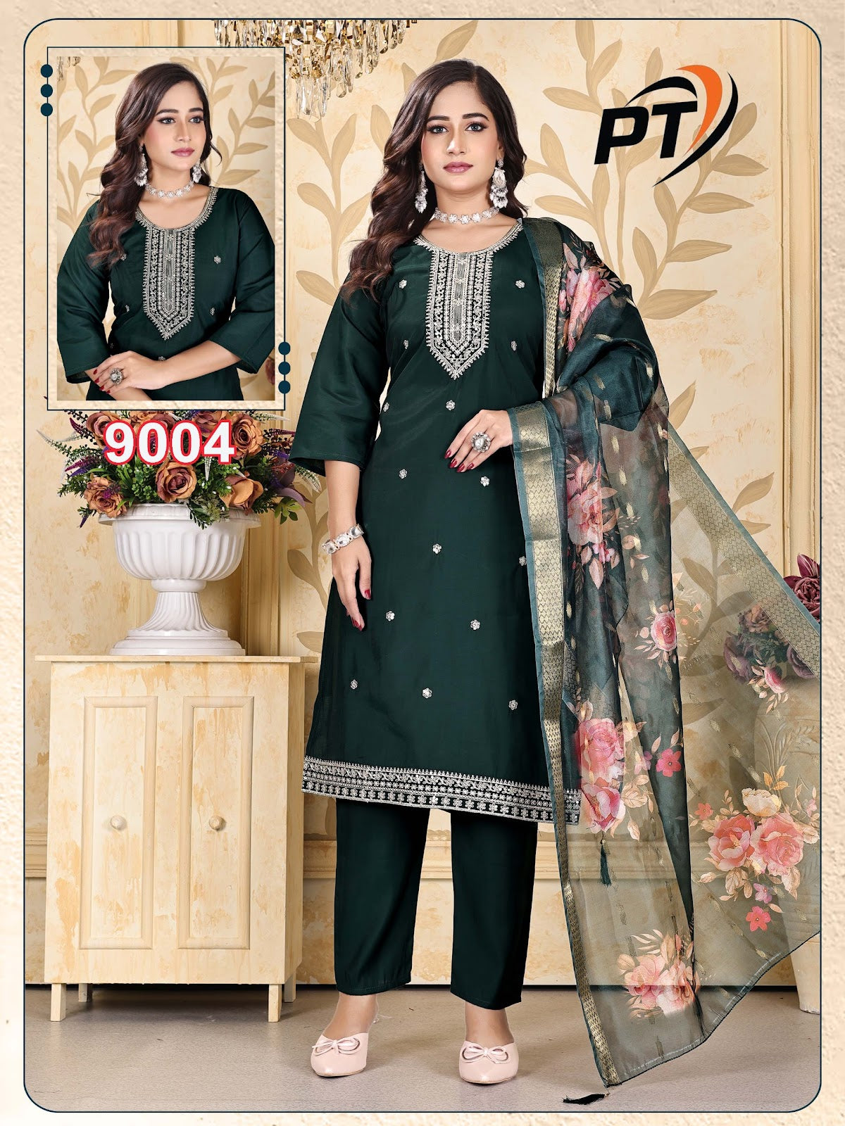 Khushi Vol 9 Pt Roman Silk Readymade Pant Style Suits Supplier India