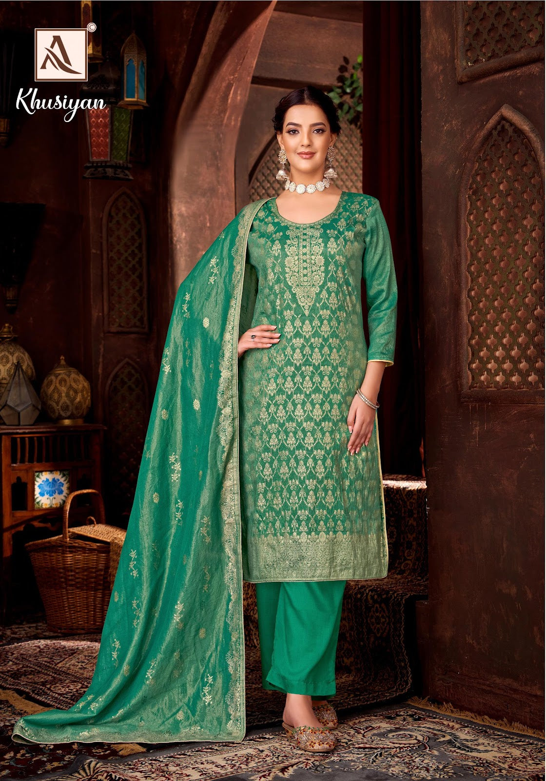 Khusiyan Alok Simmer Karachi Salwar Suits Wholesaler Ahmedabad