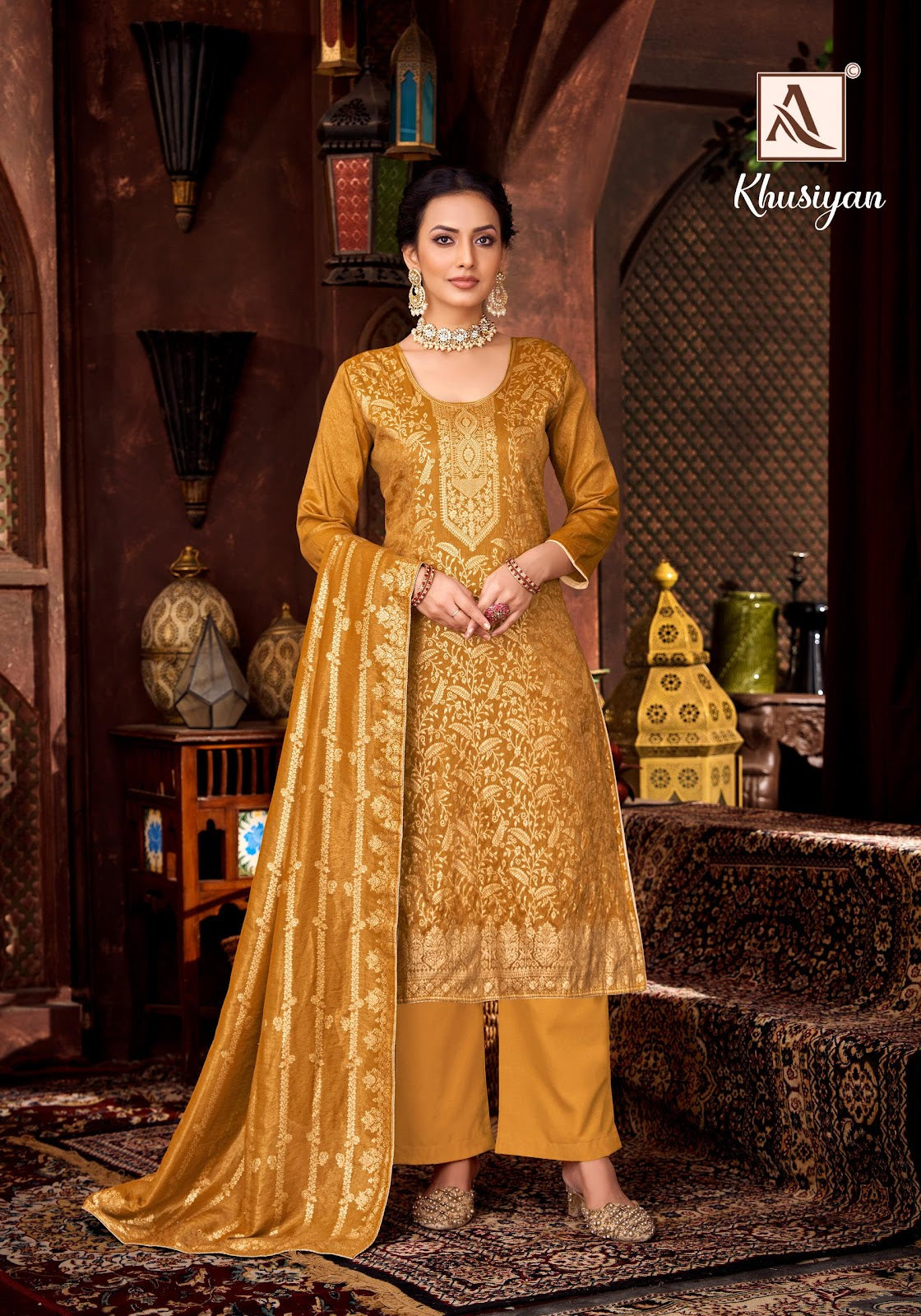 Khusiyan Alok Simmer Karachi Salwar Suits Wholesaler Ahmedabad
