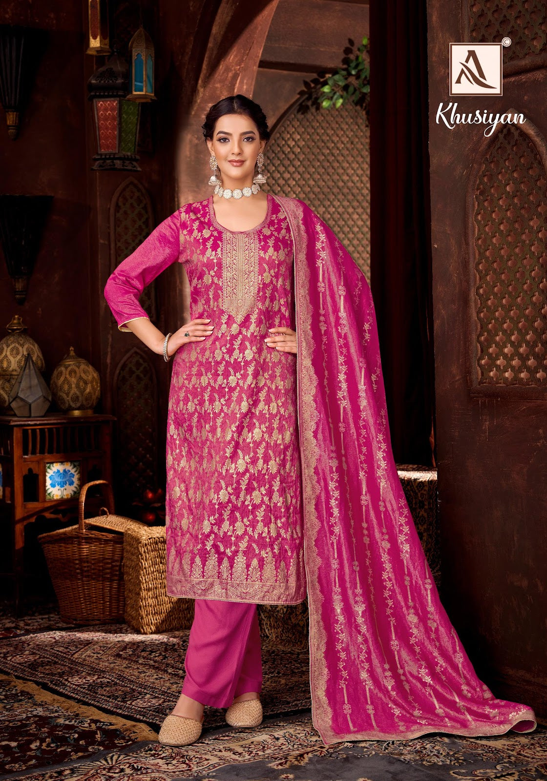 Khusiyan Alok Simmer Karachi Salwar Suits Wholesaler Ahmedabad