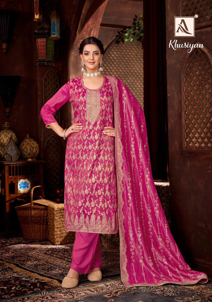 Khusiyan Alok Simmer Karachi Salwar Suits Wholesaler Ahmedabad