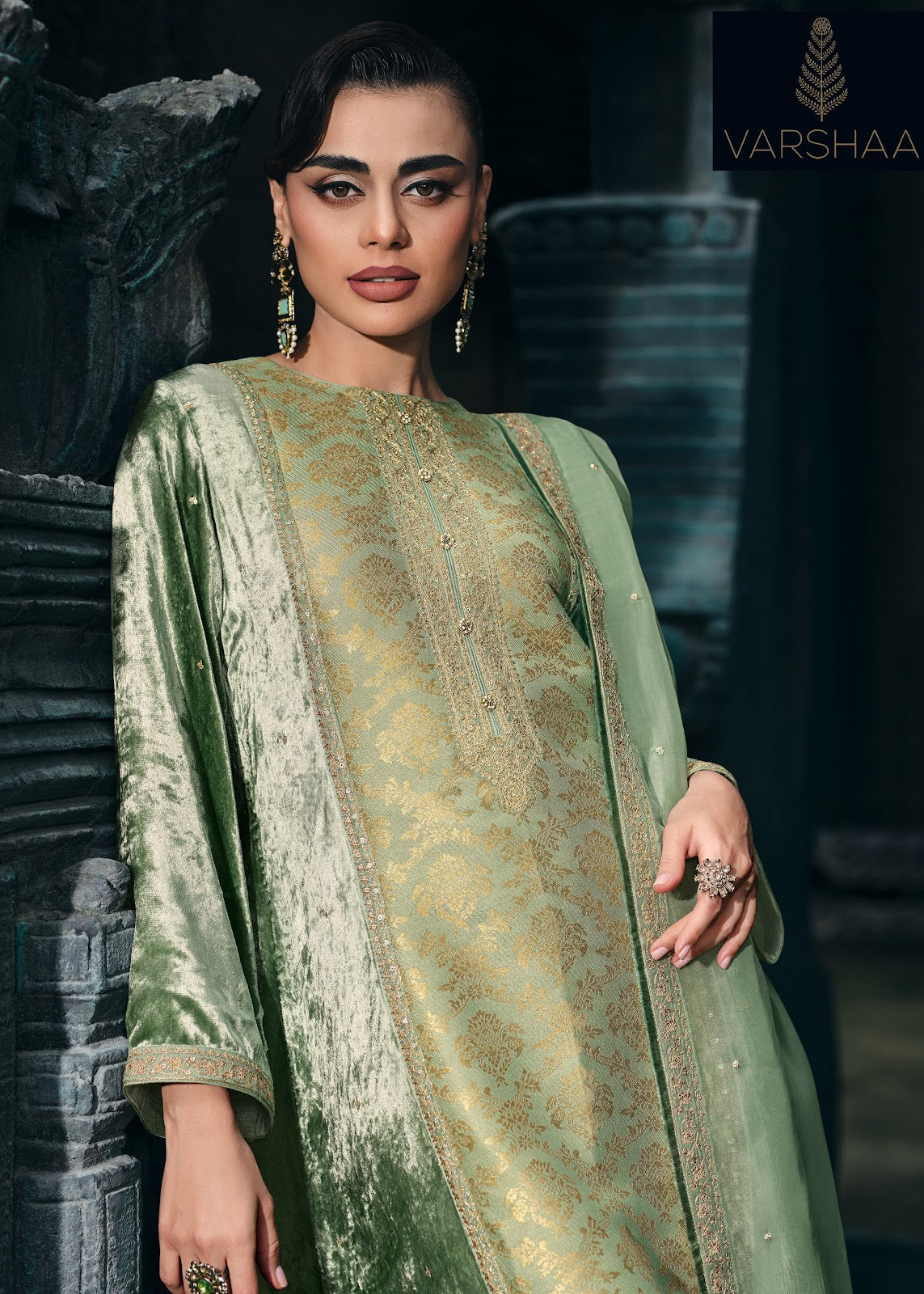 Khusrang Varshaa Velvet Suits Wholesale
