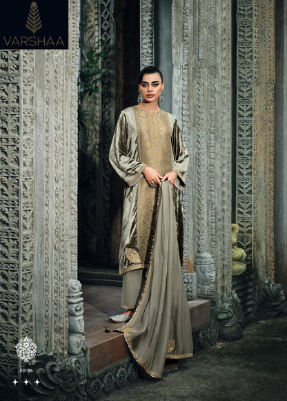 Khusrang Varshaa Velvet Suits Wholesale
