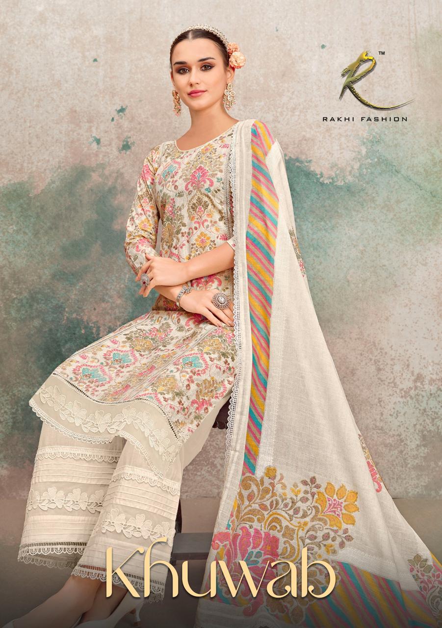 Khuwab Rakhi Fashion Pure Linen Pant Style Suits Wholesale Price