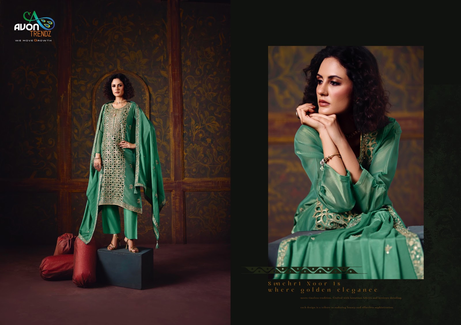 Khwaab Avon Trendz Simmer Silk Pant Style Suits Exporter Ahmedabad