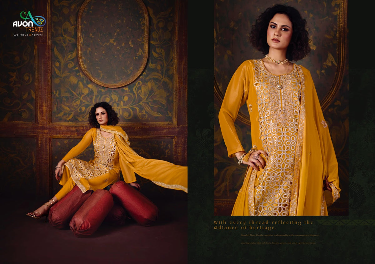 Khwaab Avon Trendz Simmer Silk Pant Style Suits Exporter Ahmedabad