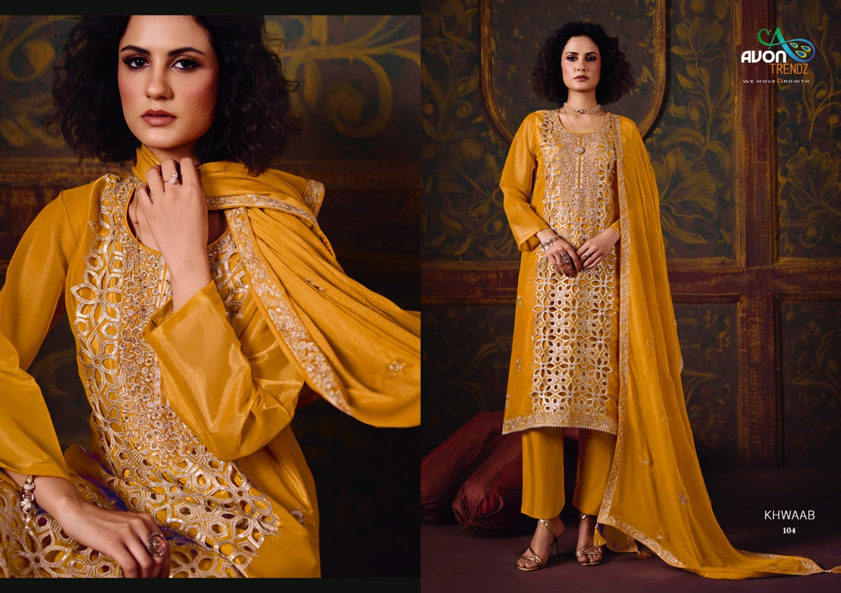 Khwaab Avon Trendz Simmer Silk Pant Style Suits Exporter Ahmedabad