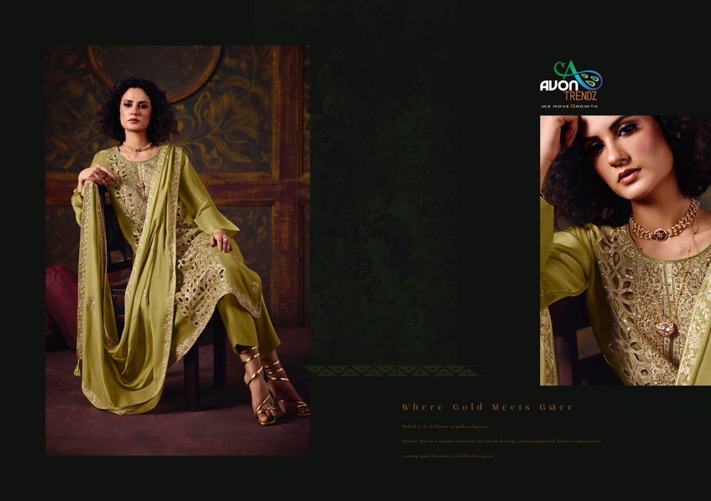 Khwaab Avon Trendz Simmer Silk Pant Style Suits Exporter Ahmedabad