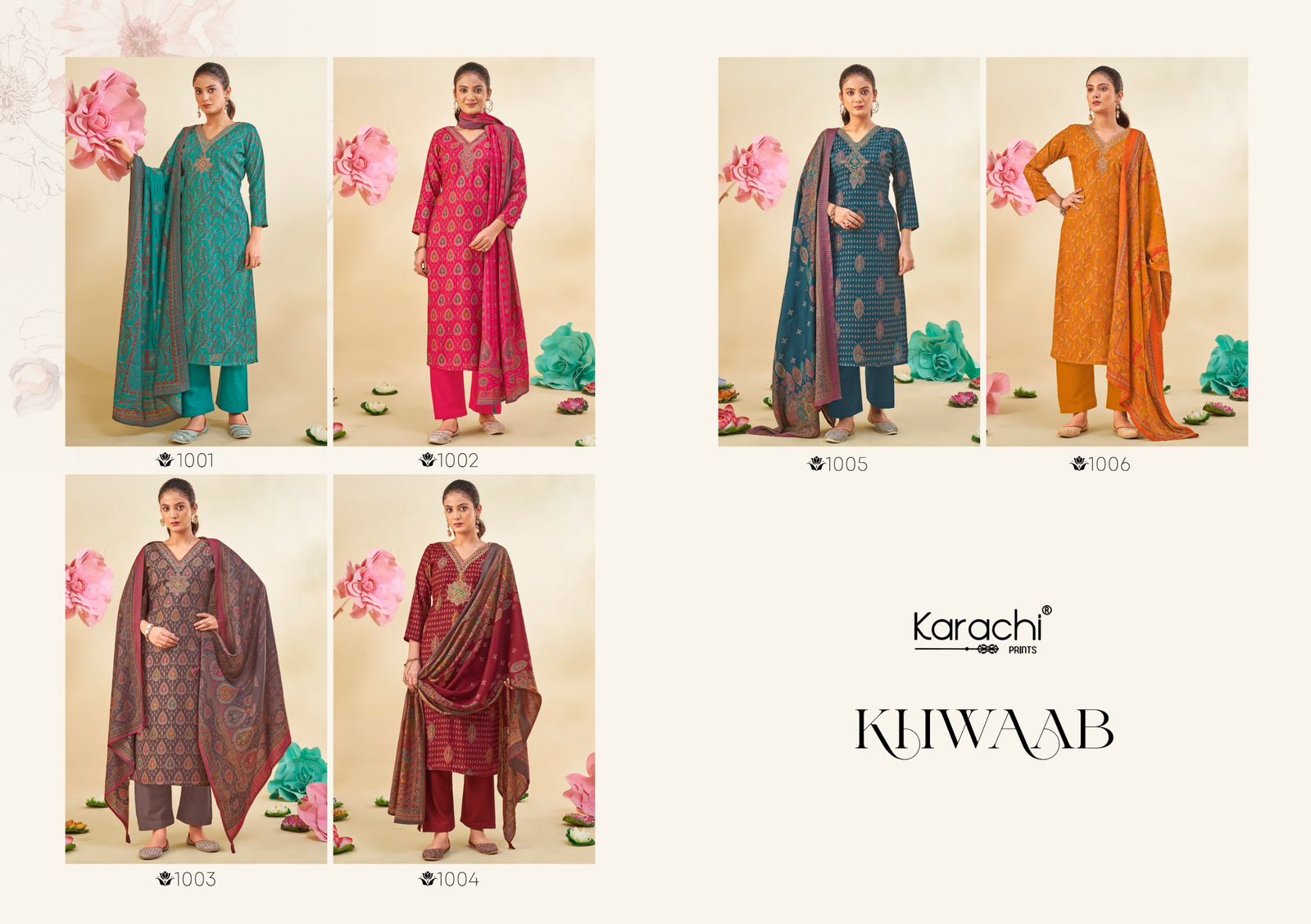 Khwaab Karachi Prints Modal Silk Pant Style Suits Wholesale Price