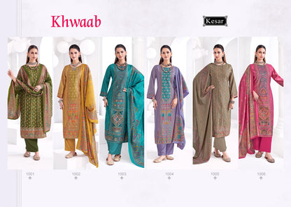 Khwaab Kesar Muslin Silk Pant Style Suits Wholesale Price