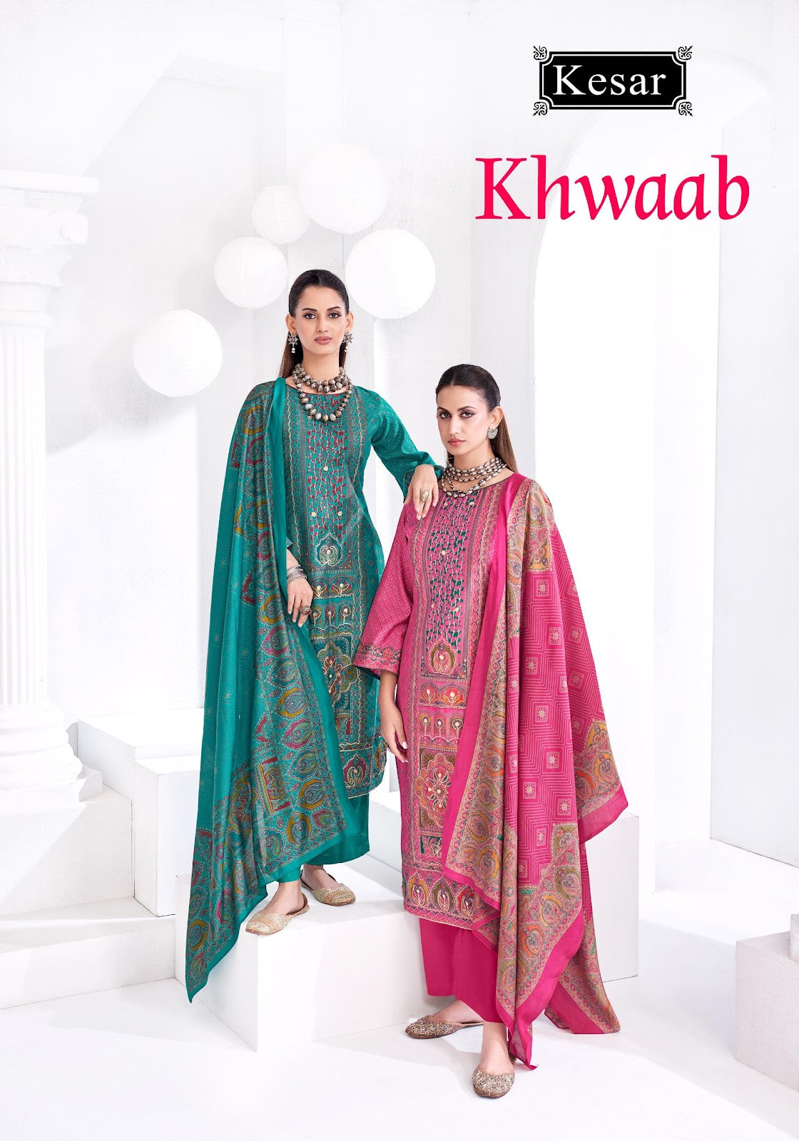Khwaab Kesar Muslin Silk Pant Style Suits Wholesale Price