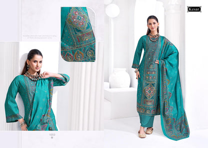 Khwaab Kesar Muslin Silk Pant Style Suits Wholesale Price