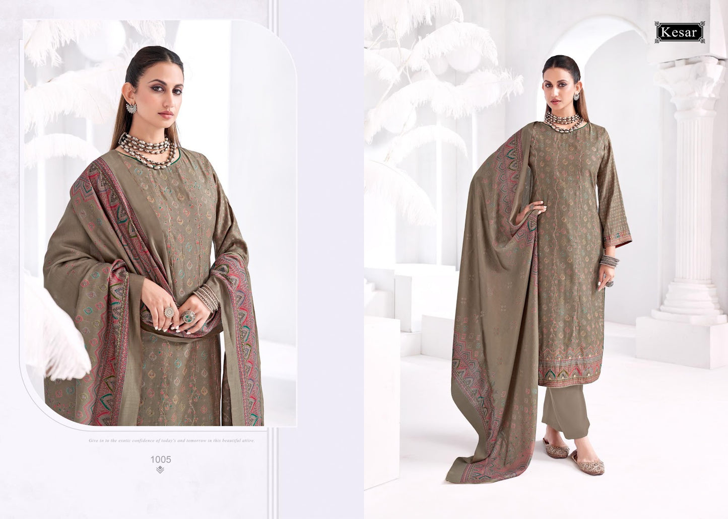 Khwaab Kesar Muslin Silk Pant Style Suits Wholesale Price