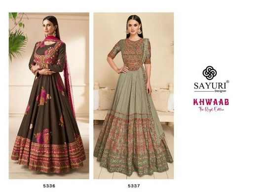 Khwaab Nx Sayuri Georgette Gown Dupatta Set Exporter India