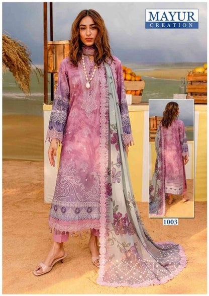 Khwahish Vol 1 Luxury Lawn 25 Mayur Creation Cotton Karachi Salwar Suits Wholesale Rate