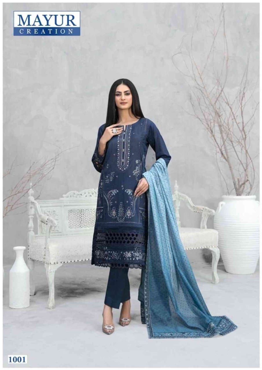 Khwahish Vol 1 Luxury Lawn 25 Mayur Creation Cotton Karachi Salwar Suits Wholesale Rate