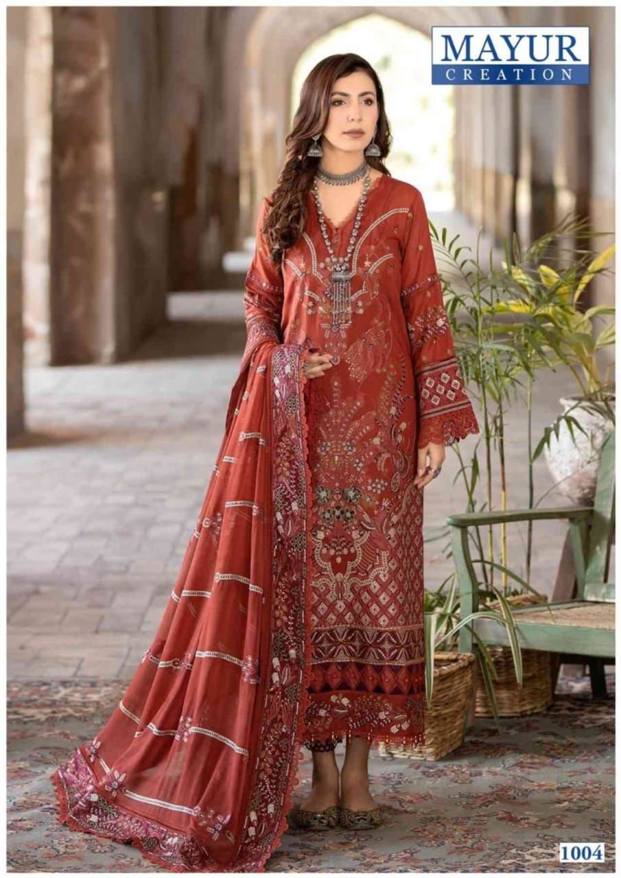 Khwahish Vol 1 Luxury Lawn 25 Mayur Creation Cotton Karachi Salwar Suits Wholesale Rate