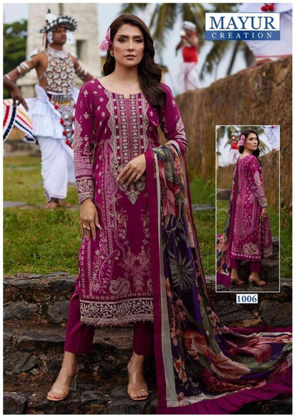 Khwahish Vol 1 Luxury Lawn 25 Mayur Creation Cotton Karachi Salwar Suits Wholesale Rate