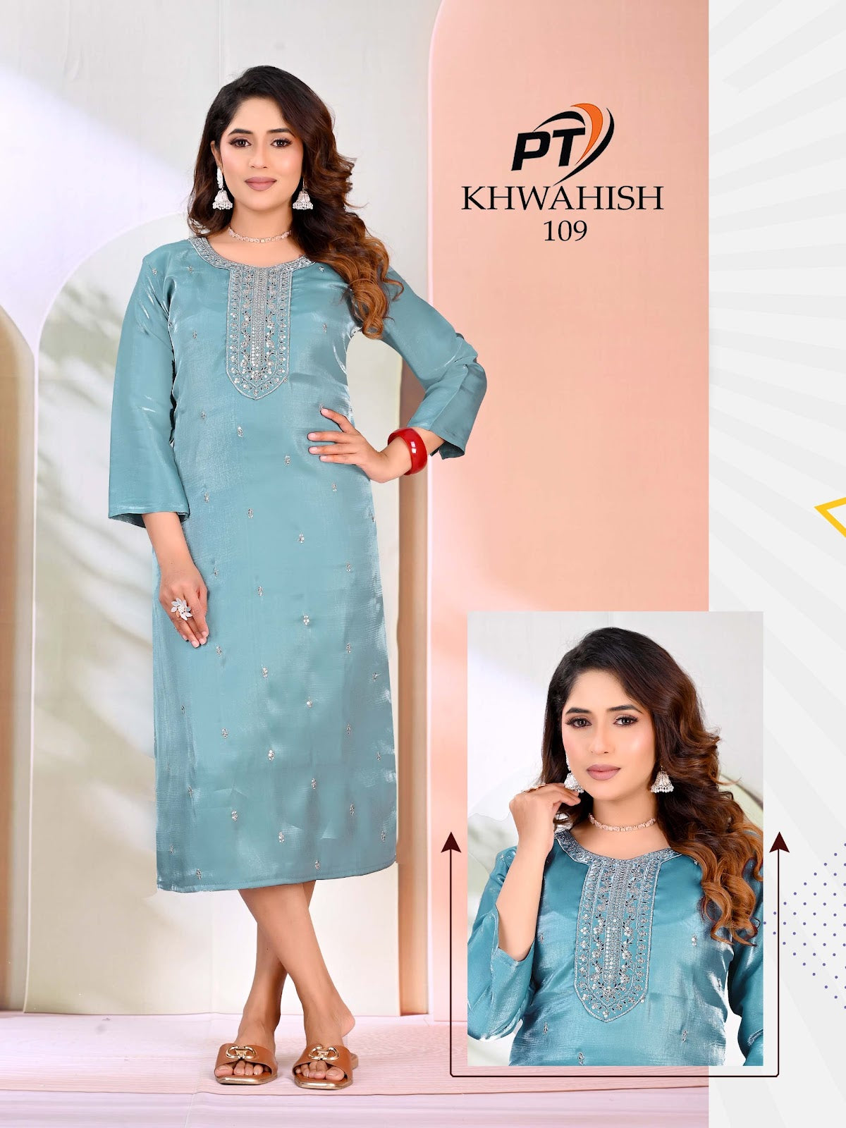 Khwahish Vol 1 Pt Sartin Long Straight Kurti Wholesaler India