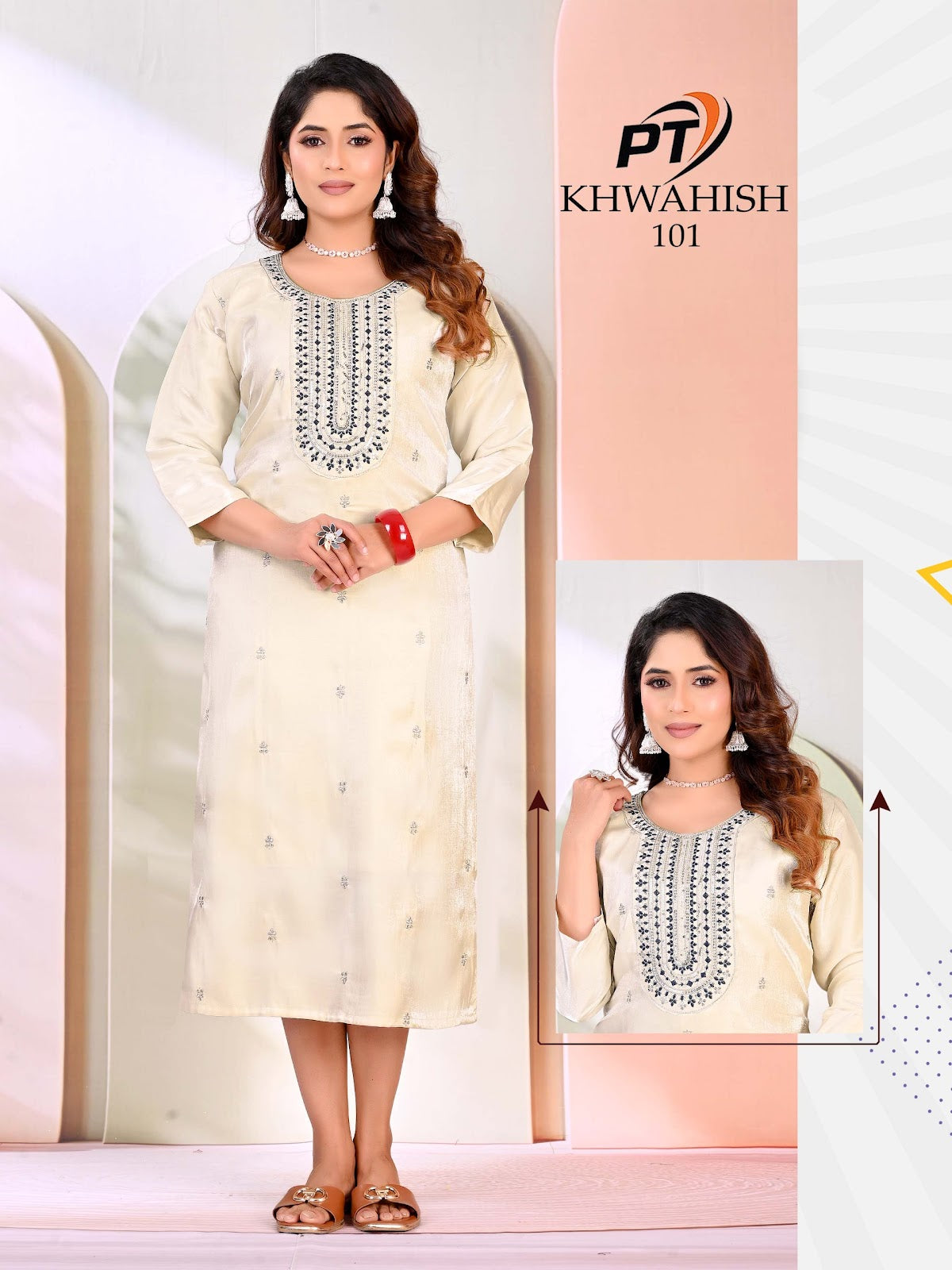Khwahish Vol 1 Pt Sartin Long Straight Kurti Wholesaler India