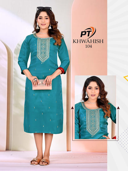 Khwahish Vol 1 Pt Sartin Long Straight Kurti Wholesaler India