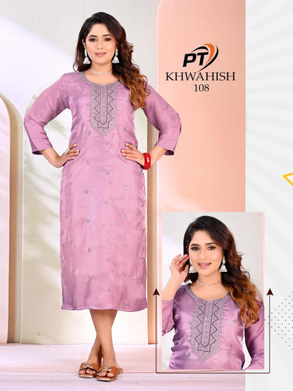 Khwahish Vol 1 Pt Sartin Long Straight Kurti Wholesaler India