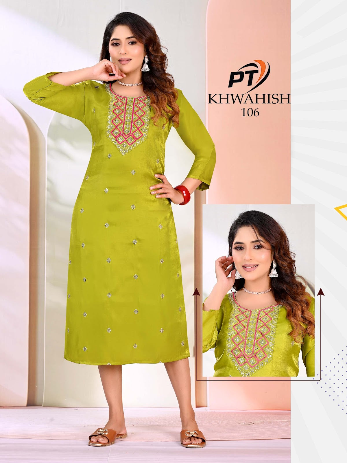 Khwahish Vol 1 Pt Sartin Long Straight Kurti Wholesaler India