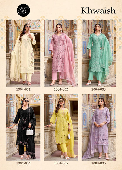 Khwaish Belliza Designer Studio Cotton Lawn Karachi Salwar Suits Exporter