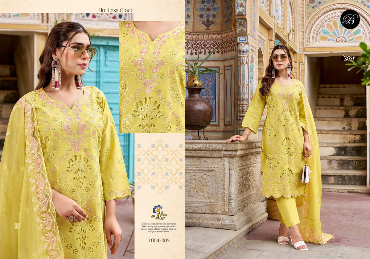 Khwaish Belliza Designer Studio Cotton Lawn Karachi Salwar Suits Exporter