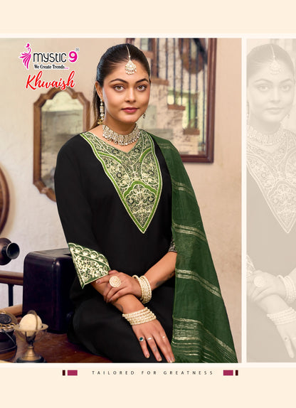 Khwaish Vol 1 Mystic 9 Roman Silk Readymade Pant Style Suits Wholesaler Gujarat