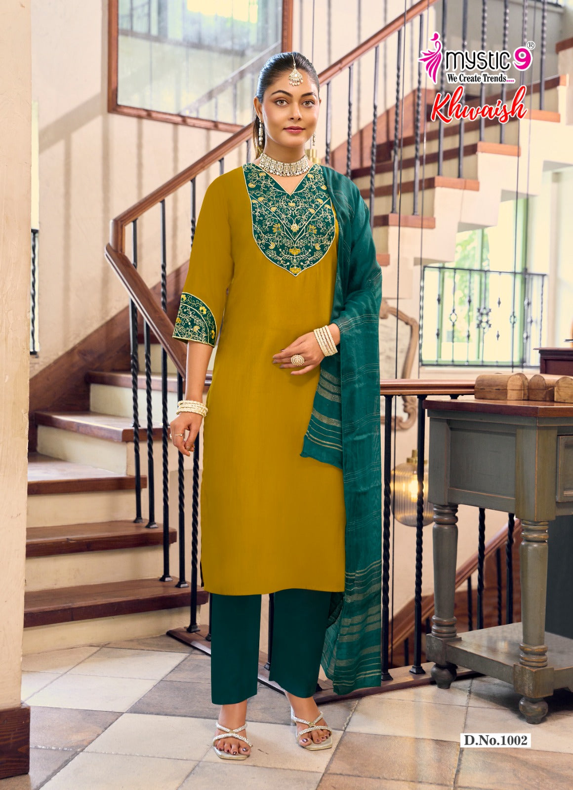Khwaish Vol 1 Mystic 9 Roman Silk Readymade Pant Style Suits Wholesaler Gujarat