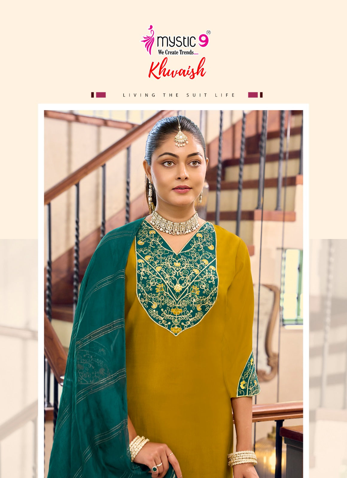 Khwaish Vol 1 Mystic 9 Roman Silk Readymade Pant Style Suits Wholesaler Gujarat