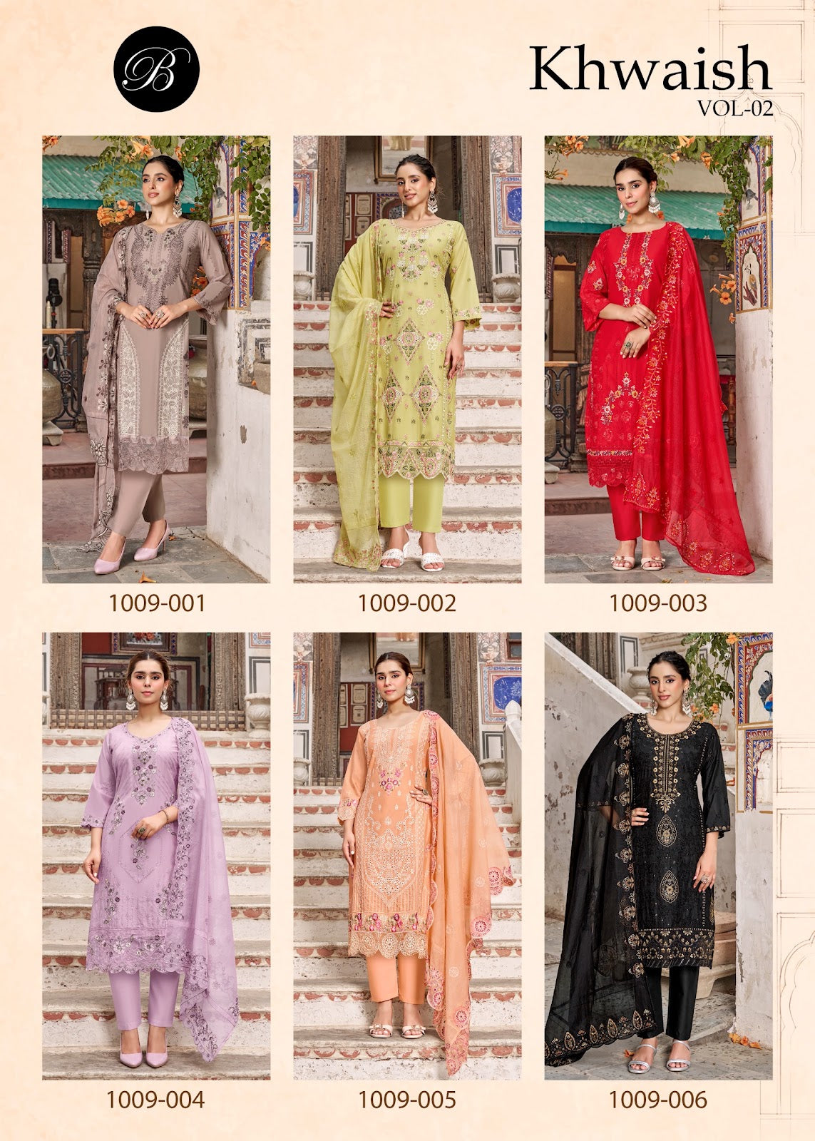 Khwaish Vol 2 Belliza Designer Studio Cotton Karachi Salwar Suits Supplier Ahmedabad