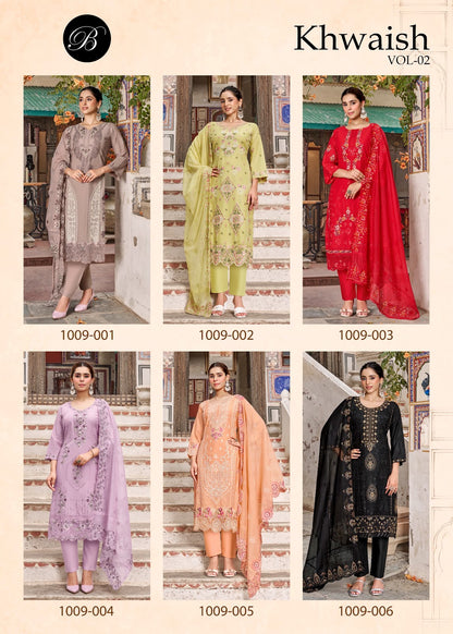 Khwaish Vol 2 Belliza Designer Studio Cotton Karachi Salwar Suits Supplier Ahmedabad
