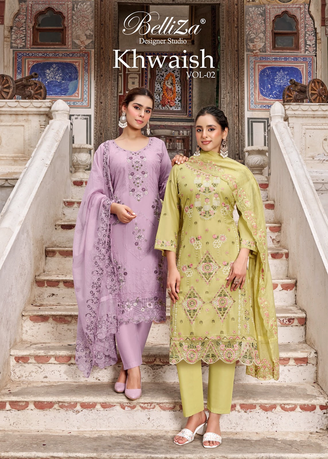 Khwaish Vol 2 Belliza Designer Studio Cotton Karachi Salwar Suits Supplier Ahmedabad
