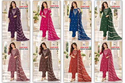 Khwaish Vol 2 Kc Roman Silk Readymade Pant Style Suits Exporter Gujarat