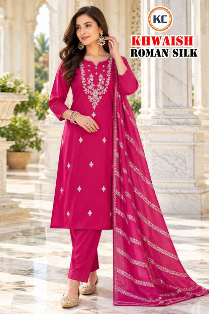 Khwaish Vol 2 Kc Roman Silk Readymade Pant Style Suits Exporter Gujarat
