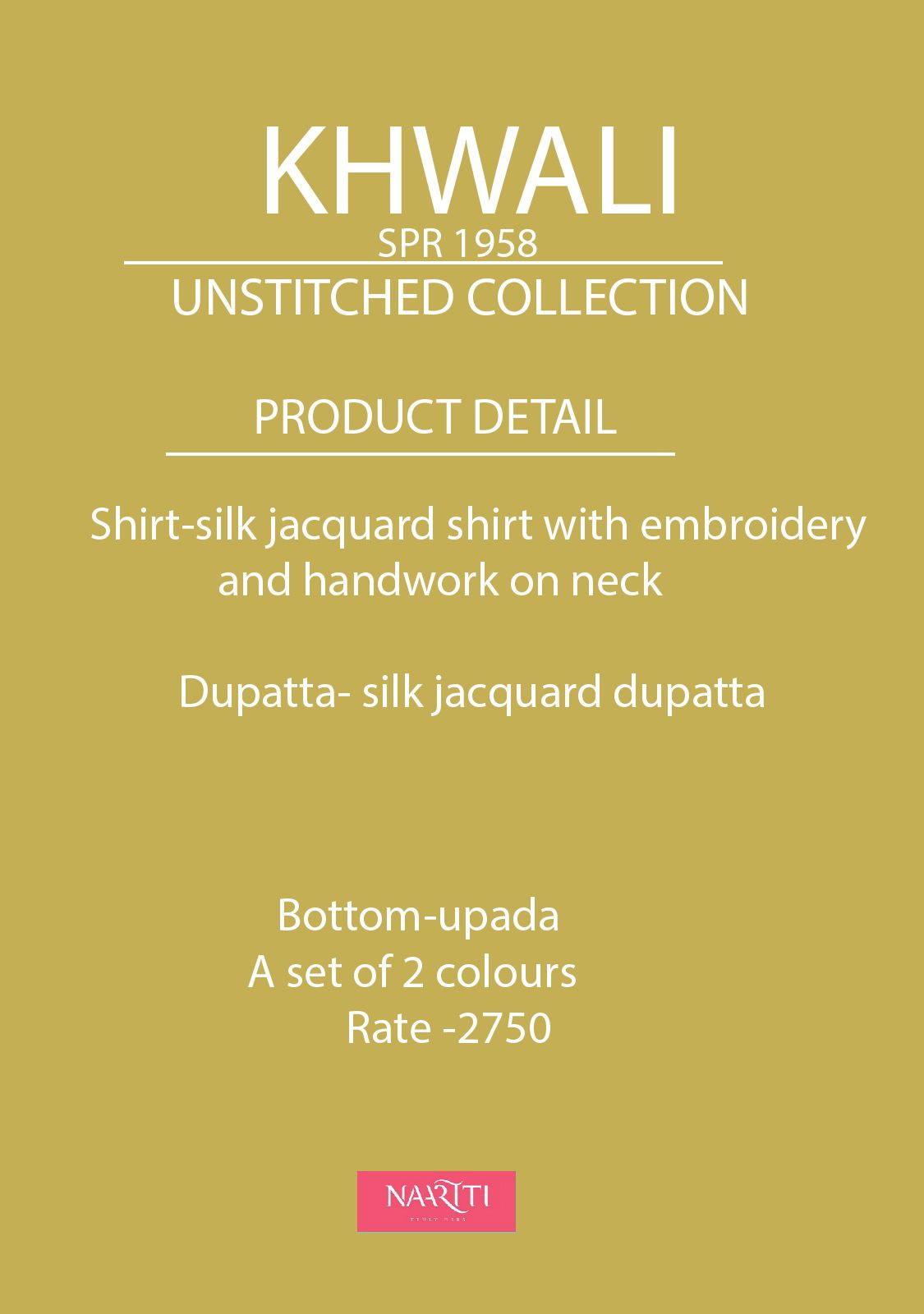 Khwali Naariti Silk Jacquard Pant Style Suits Wholesale