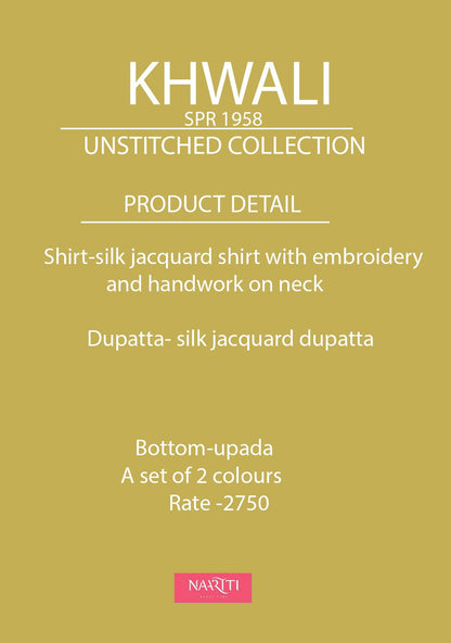 Khwali Naariti Silk Jacquard Pant Style Suits Wholesale